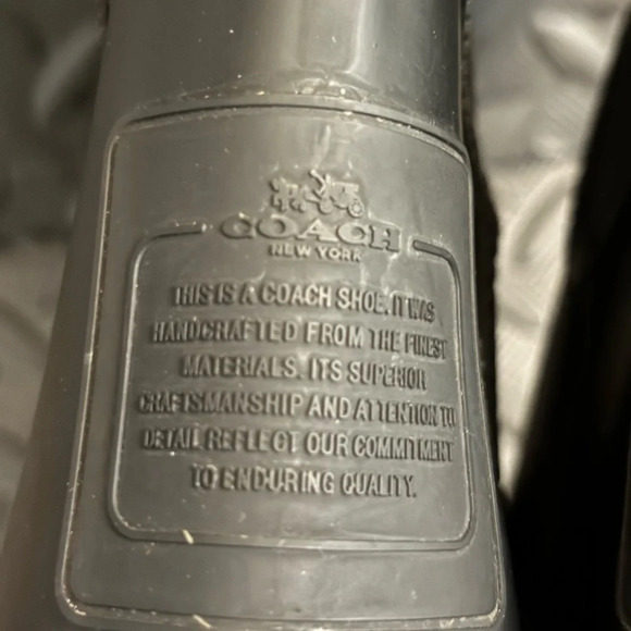 Coach Womens Tristee Mat Rubber Black Boots Lace Up Calf Fleece Lined size 6B‎ - Picture 3 of 10